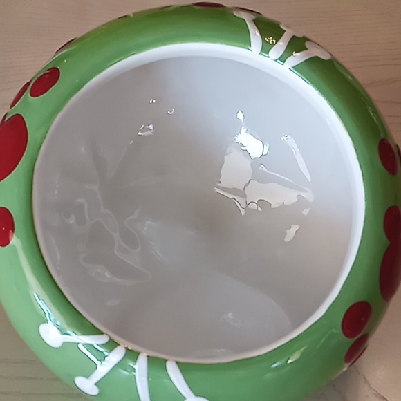 Real Home M&M's Christmas Green Ball Tree Ornament Cookie/Candy Jar. Like New! - Picture 8 of 15